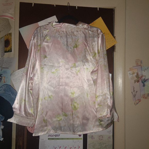 OSCAR DE LA RENTA Silky pajama top XL - Picture 4 of 8